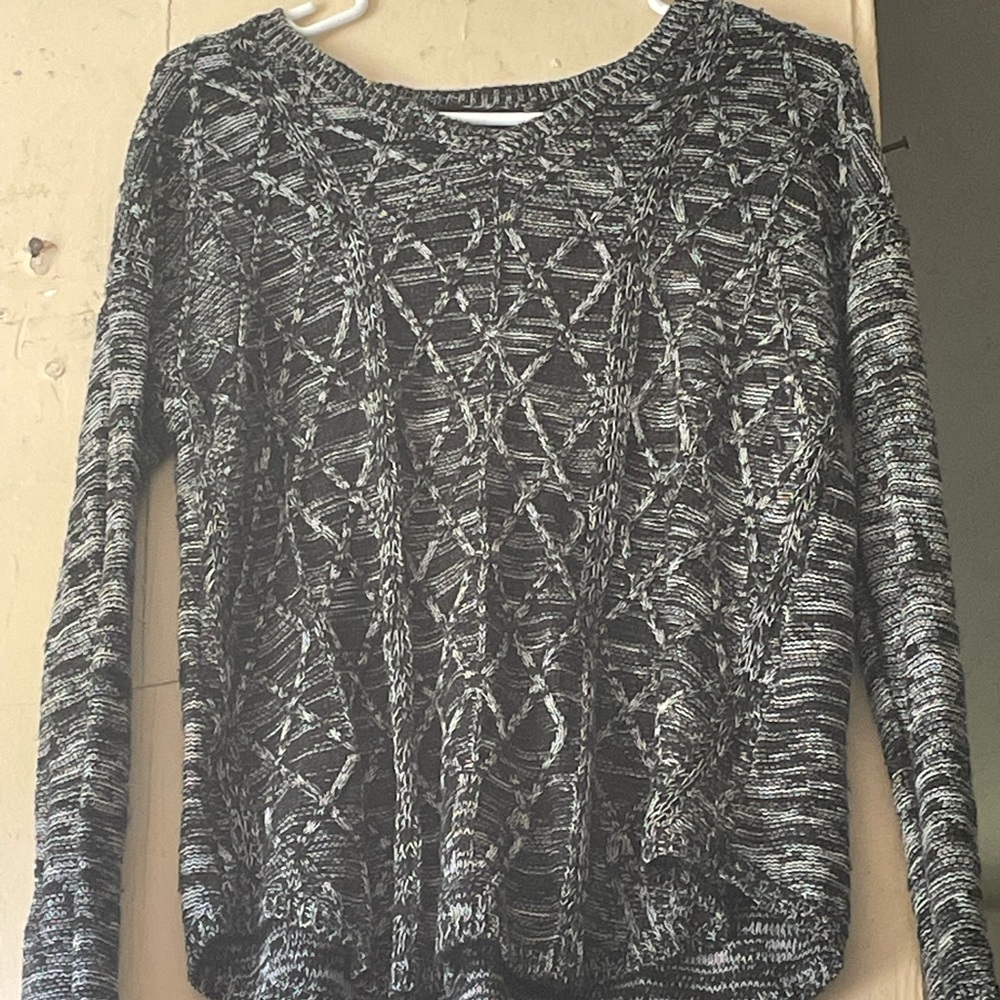 Black and white knitted sweater